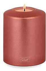 Qult Farluce Classic Metallic Rosé Gold • ∅ 8 cm Höhe 9 cm • Teelichthalter in Kerzenform • Kunststoffkerze in Kerzenoptik • Mit Teelichteinsatz • inkl. 1 TLN50 Nightlight Teelicht