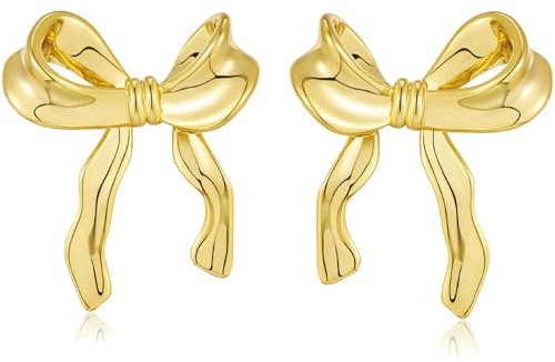 18K Gold Damen Ohrringe, Chunky Teardrop Hoops Ohrringe für Frauen, Lightweight Waterdrop Hollow Open Hoops, hypoallergene für Frauen und Mädchen