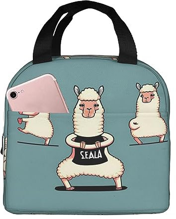 FJAUOQ Alpaca Yoga Fitness Lonchera térmica congelable bolsa de almuerzo impermeable Bento Lunch Box mujeres hombres almuerzo bolsa para picnic, oficina, playa