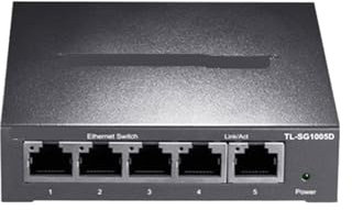 VLALAMNO Switch Gigabit Ethernet a 5 Porte Switch di Rete 1000BASE-T Hub di Rete Plug And Play Splitter Internet TL-SG1005D (Color : EU Adapter)