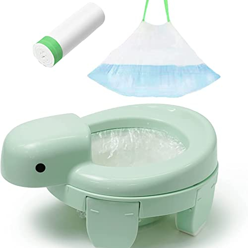 Tuzsocr Toilettentraining, tragbar, Reisetöpfchen für Kleinkinder, 4-in-1 Camping-Toilette für Kleinkinder, für Jungen und Mädchen, Baby-Tragetöpfchen, Auto, Töpfchensessel für Camping, Park (grün)
