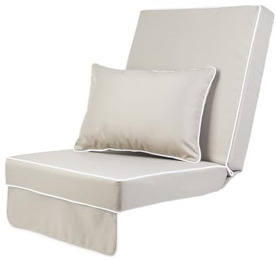 Alfresia Garden Swing Seat Cushion with Back Rest, Water Resistant Replacement Cushions for Outdoor Furniture, Luxury Style Swing Seat Cushion, Thick Luxury Foam Filling, Choice of Colours (Taupe)