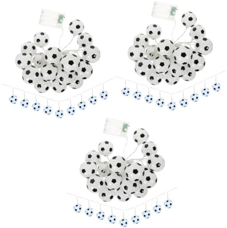 IMIKEYA 3stücke Fußball Lichterkette Mit -lichtern Lange Dekoration Für Innen Und Außenbereich Für Schlafzimmer Garten Camping Und Partys Batteriebetrieben Warmweiß