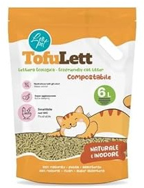 Leopet Tofulett Katzenstreu mit Tofu, klumpend, aus natürlichem und geruchlosem Pellet, 6 l