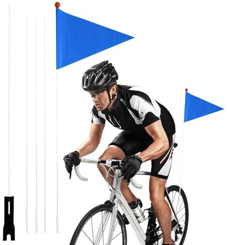 Generisch Reflektierende Fahrradanhänger Fahne, Fahrradanhänger Fahne, Fahne Fahrrad Kinder, Fahnenmast-Fahrradflagge, Outdoor-Flaggen Sicherheitsflagge 2,2m, Fahrradfahne Mit Glasfaserstange