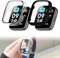 2 Pezzi Cover con Vetro Temperato per Xiaomi Redmi Watch 3 Active, Custodia Protettiva Anti-Graffio Cover Protezione Case Clear, Sottile Custodia TPU avec Pellicola Protettiva (Nero + Trasparente)