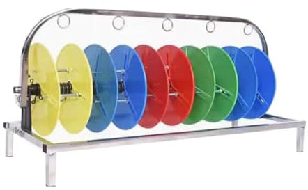 YCOVSFP Wire Reel Stand 5 Rolls, Silver, Stainless Steel & Nylon, Cable Dispenser, Conduit Display & Storage, Reel Cable Dispenser, Electrical Industrial Use