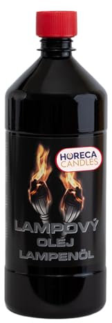 HORECA CANDLES Huile pour Lampes – 1L Cire Liquide, Sans Fumée et Sans Odeur, 99% Paraffine Pure, Combustible Sécurisé pour Bougies, Lampes et Torches, Utilisation Extérieure, Intérieure et Religieuse