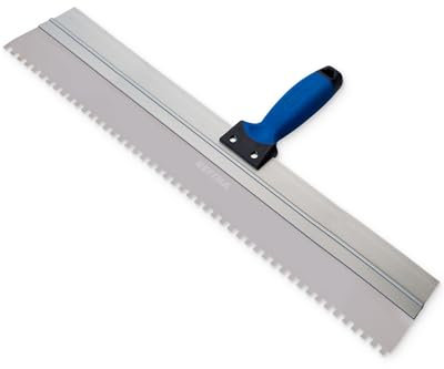 REFINA Serrated Spatula for Base Coats & Monocouche - 27.5 (700mm) Stainless Steel Spatula w/ 6mm (C2) Square Notch Blade & Ergonomic Grip - Rendering Tools for Reducing Air Pockets & Levelling
