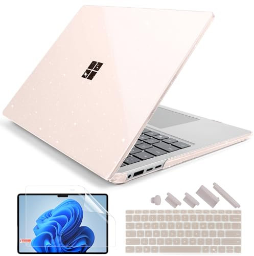 Batianda Premium Crystal Case for 13.8 Microsoft Surface Laptop Copilot+ PC 2024 (7th Edition) Lightweight Durable Scratch-Resistant, with Keyboard Cover & Screen Protector, Starlight
