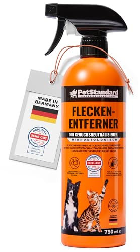 PetStandard Enzymreiniger – Geruchsentferner & Fleckenentferner für Katzenurin & Hundeurin 750ml | Extra Schaumkraft | Made in Germany
