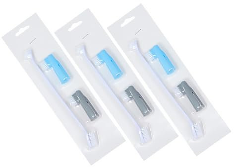 VANZACK 3stücke Teiliges Hundezahnbürste Fingerzahnbürsten Effektive Zahnpflege Für Hunde Und Katzen Leicht Zu Handhaben Sanft Zu Zähnen Und Zahnfleisch Für Gründliche Reinigung Der