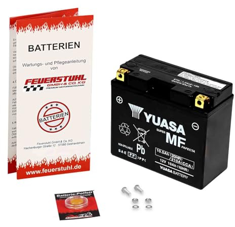 Batterie passend für Yamaha YZF-R1, 1998-1999 (RN01), wartungsfrei | AGM, einbaufertig, startklar, auslaufsicher, Erstausrüsterqualität von Yuasa, inkl. 7,50€ Batteriepfand