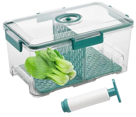 Luftdichte Vorratsbehälter mit Deckel - Vakuumbehälter, transparenter Vorratsbehälter mit Timer | Tragbare Box mit Trennwand und Deckel für Camping, Organizer