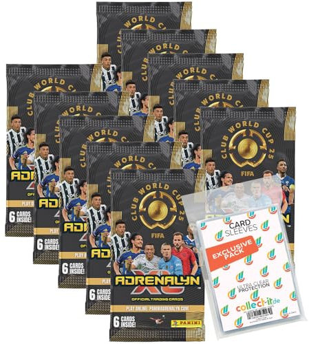 Bundle mit FIFA Club World Cup 2025 Adrenalyn XL Trading Cards - 10 Booster + Exklusive Collect-it Hüllen