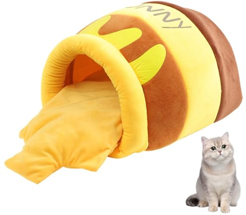 Cat Cave, Honeypot Katzenbett, Katzenbett, niedlich, mit abnehmbarem Kissen, warmes Höhle, Bett für Katzen, kleine Hunde
