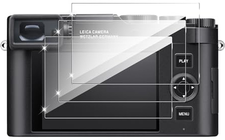 Holilo Schutzfolie für Panzerglas Folie displayschutz für Leica D-Lux 8 Zubehör 【3 Stück】 Anti-Kratzen Ultra-klar 9H Härte Kamera Schützen Gehärtetes Glas Displayschutzfolie