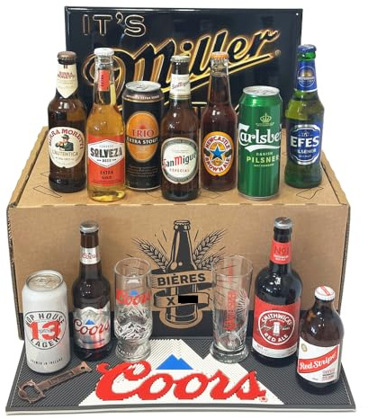 Coffret 22 bières à partager - 2 * 11 bières du monde + accessoires