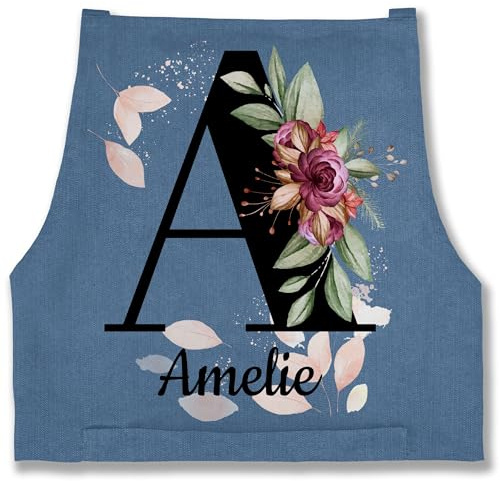 Geschenk mit Namen personalisiert by Shirtracer - Schürze - und - Buchstabe anpassbar mit Name I Geschenk Initialen