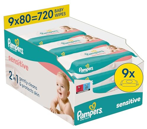 Pampers Sensitive Baby-Feuchttücher, 9x80 (720 Stück)