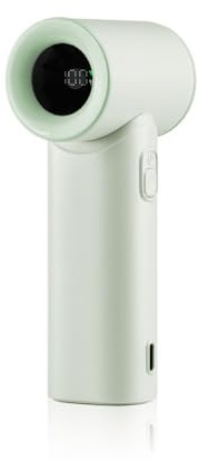 wonderlamp - Ventilador de Mano Chill Verde, 5 Velocidades, Pantalla LED, Motor Silencioso y Batería Recargable – Mini Ventilador Portátil para Oficina y Viajes