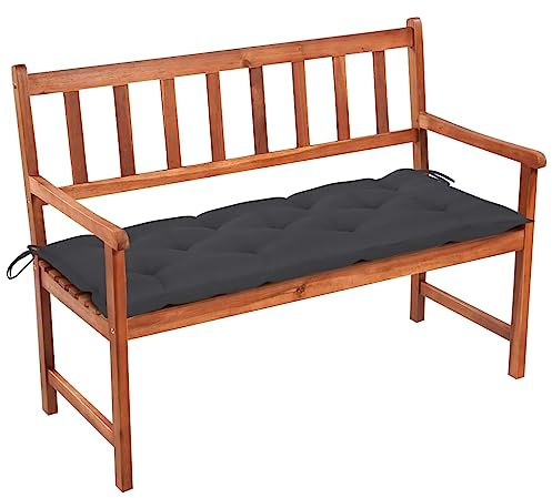 mtlskopl Gartenbank 120 cm Akazie Holz anthrazit Polster Outdoor-Eckbank Balkon Garten Esszimmer