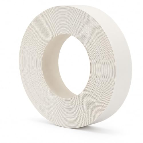 Soomuct 1 Roll PVC Edge Banding White Tape, 16m x 19mm Edging Strip | Flexible PVC finish, cuttable roll for cabinet, shelf, chipboard, plywood and worktop edge repair