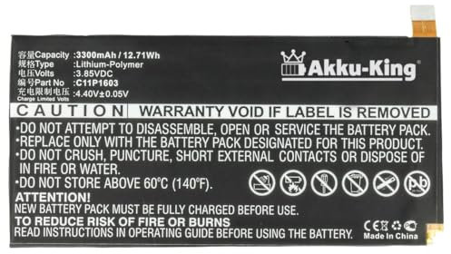 Akku-King Akku kompatibel mit Asus C11P1603 - Li-Polymer 3300mAh - für ZenFone 3 Deluxe 5.5, 3 Deluxe 5.5 Dual SIM, ZS570KL
