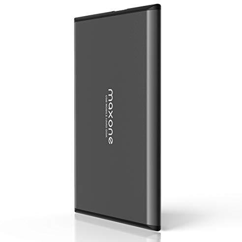 Maxone - Disque dur externe portable ultra fin USB 3.0 pour PC, Mac, ordinateur portable, PS4, Xbox One - gris anthracite - 2 To HDD
