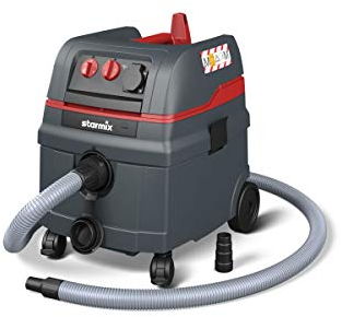 Starmix ISC M-1625 Safe – Industriesauger Staubklasse M mit Gerätesteckdose & automatischer Filterreinigung – Nass-/Trockensauger für Baustelle & Werkstatt, 1600 W Leistung, 25 L, inkl. 5m Schlauch