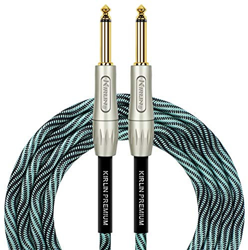 Kirlin IWB-201PFG-10FT/WBB - Cable para instrumentos de onda, color azul y turquesa