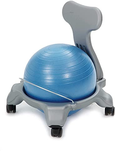 KL-Toys Kleiner Ballstuhl/mit Kunststoffgestell und Rollen inkl. Feststellbremse/Material: PVC, Kunststoff + Metall/Maße: 50 x 47 x 59, Ø Ball: 38-39 cm