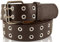 SCAMODA Doppelloch Nietengürtel mit Leder für Damen und Herren, Ösengürtel, versch. Farben, Größen, Breiten (Braun - 120/BW105 - Br. 2,8 cm)