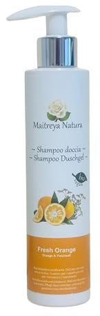 Shampoo Doccia FRESH ORANGE, bio 200ml - fresco, profumato, curativo per i capelli, idratante - naturale, vegan e cruelty free, senza solfati, per tutti i tipi di pelle e capelli