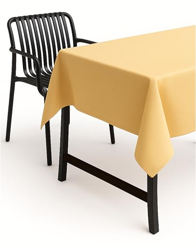 texpot Tischdecke 140 cm rund Gelb Leinenoptik Lotuseffekt Fleckschutz Bügelfrei Tischtuch
