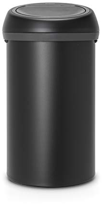 Brabantia Cubo de Basura, Stainless Steel, Mineral Moonlight Negro, 60L