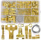 Picture Hangers Kit, 220 Pcs Wall Picture Hanging Kit,Picture Metal Hanging Hooks, Golden Photo Frame Hangers