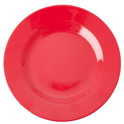 Rice - Piatto rotondo in melamina, colore: Rosso