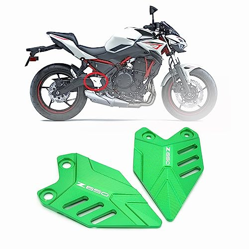 HEINMO Motorrad Hinten Fußrasten Fersenschutz Platte Schutz kompatibel mit Z650 Ninj'650 2017-2021 2022 2023 2024 2025 Fußrasten (Green)