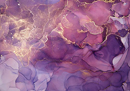 wandmotiv24 Fototapete Steinoptik Kunst rosa violett, M 250 x 175 cm - 5 Teile, Wanddeko, Wandbild, Wandtapete, Acryl Wasserfarben Marmor M6564