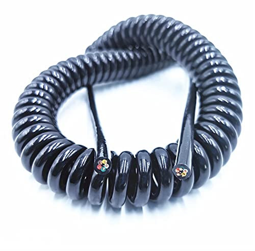 caihv-Fili elettrici, Filo a Spirale a Molla, 2,5 m 5 m 7.5 m Nero Cavo di Alimentazione Cavo espandibile e Cavo 6 Core 8 Core 24AWG 20AWG, Alta qualità