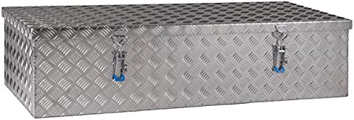 Dachbox Staukasten Staubox Werkzeugkasten Truckbox aus Aluminium Riffelblech B 1400 x H 400 x T 600 mm Made in Germany mit Stahlseilen LKW Expeditionsfahrzeug Wohnmobil ohne Befestigungsmaterial