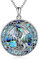 YAFEINI Drachen Kette für Damen Mädchen Sterling Silber Abalone Muschel, irischer keltischer Knoten Drachen Anhänger Halskette Schmuck Geschenke
