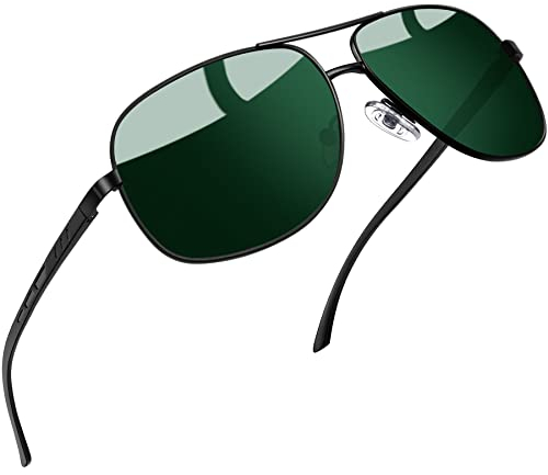 Joopin Retro Polarisierte Herren Sonnenbrille Grün Vintage Coole Sonnenbrille Damen Groß und Polarized Sunglasses for Driving Fahrerbrille UV400 mit Metallrahmen(Grün G15)