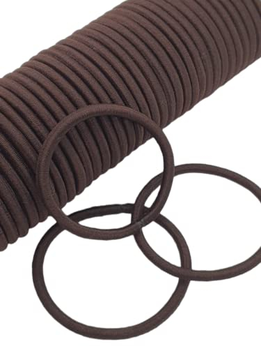 36 PCS Hair Elastics, 3mm Elastic Hair Ties Ponytail Holders, Bulk Hair Ties No Metal Gentle Elastics Hair Bands for Women Men Girls Kids (Brown)