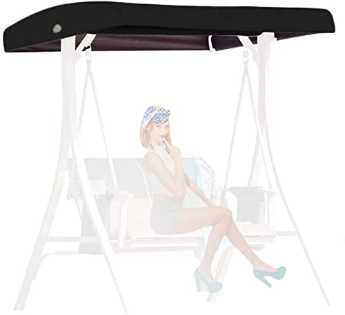 NBCV Ersatzdach Gartenschaukel Universal Schaukeldach Hollywoodschaukel Ersatz-Bezug Schaukelüberdachung Schaukelbank Gartenliege 3 Sitzer,191x120x18cm,Schwarz