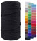 LEREATI Cuerda Macrame 5mm x 100m, Hilo Macrame Cuerda de Algodon Natural Gruesa, Cuerda Manualidades Colores para Colgar Fotos, Colgador de Planta Tejido, Colgante de Pared Macrame (Negro)