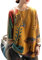YESNO Women Long Sleeve Jumpers Oversized Graphic Knitted Sweater Crew Neck Loose Vintage Pullover Sweater Tops S S01UK CR19