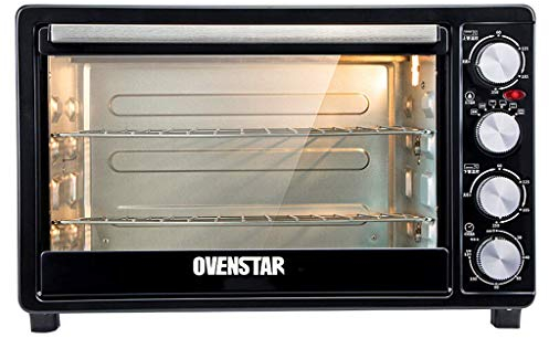 Home 35L Three-Layer Electric Oven Temperature Setting 0-250 ° C and 120 Minute Timing Independent Temperature Control Rotary Barbecue Fork Roasting Fork Cake Bread Fermentation