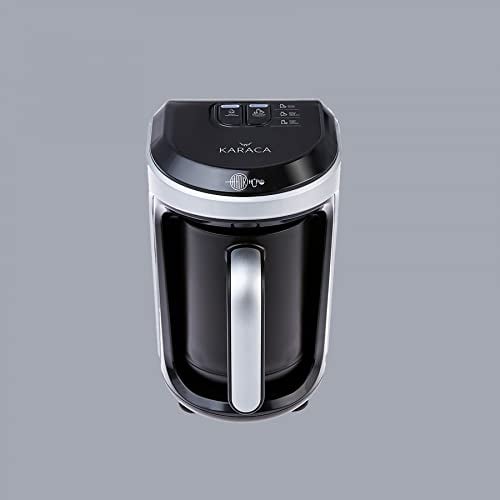 KARACA Hatır Hüps Turkish Coffee Maker & Milk Steamer, 5-Cup Capacity Turkish Coffee Pot, 535W, Silver, Auto Shut-off, Overflow Protection